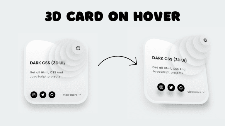 CSS 3D Card Hover Effect