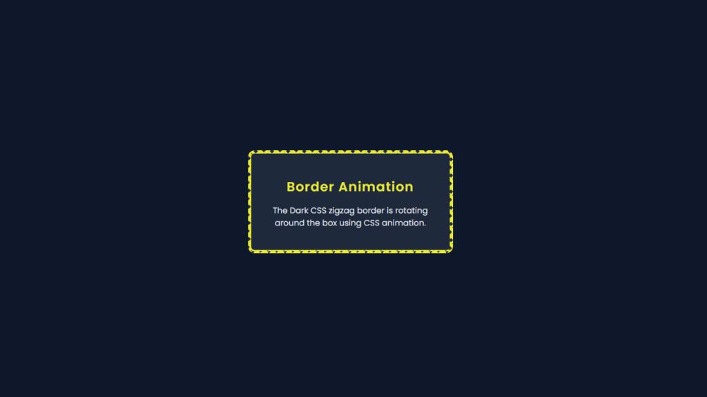 Card zigzag border animation