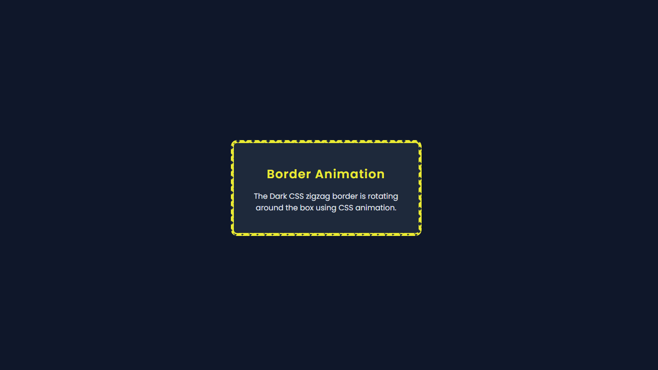 Card zigzag border animation