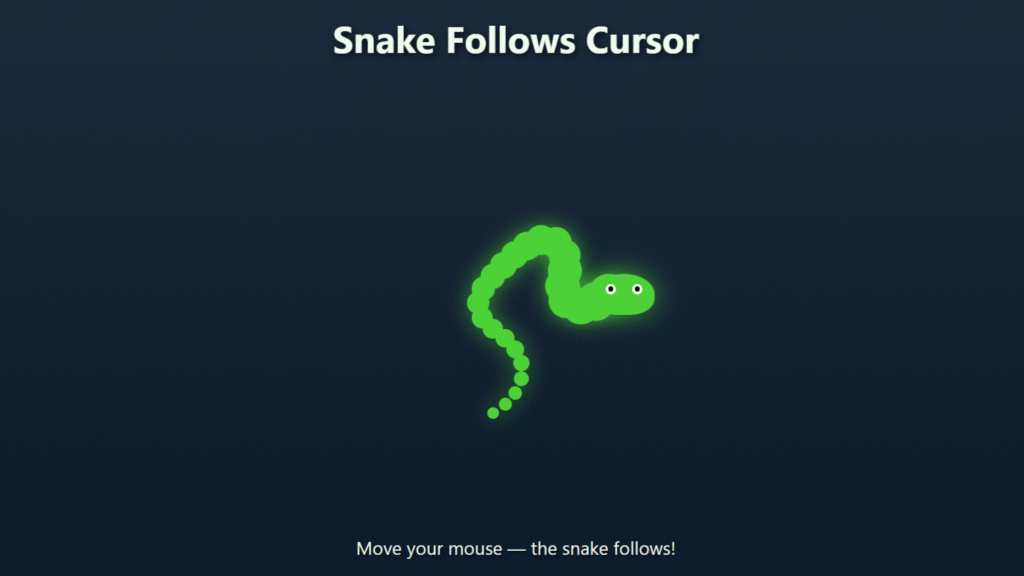 Snake Follows Cursor