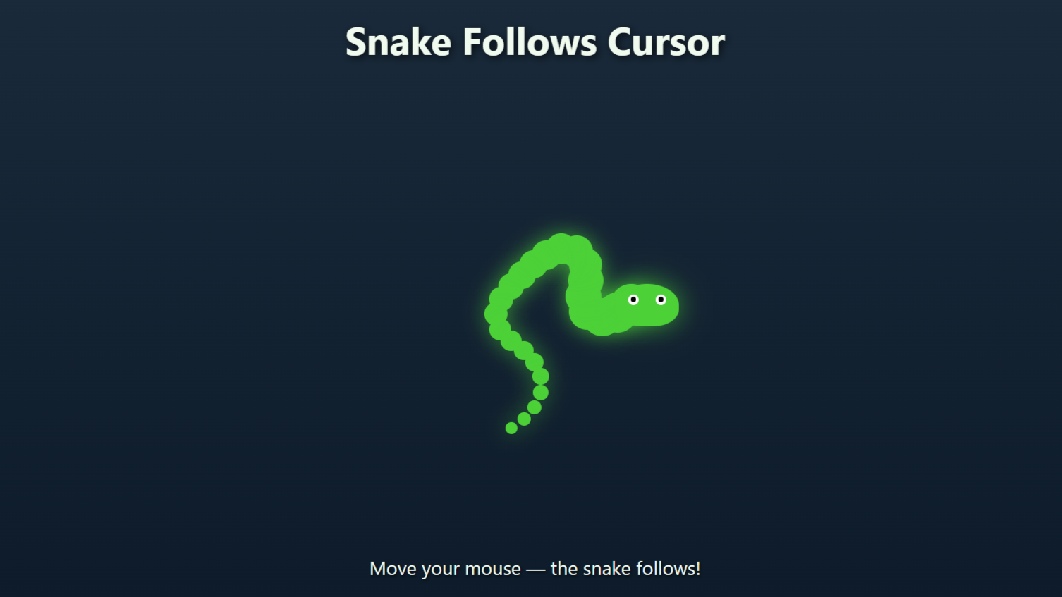 Snake Follows Cursor